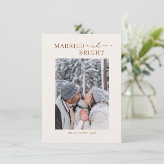 結婚した&Bright Photo Coule初めてのクリスマスカード 招待状 (スタンド正面)