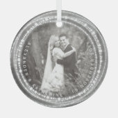 結婚した&Bright Sparkles第1回クリスマスフォト ガラスオーナメント (正面)