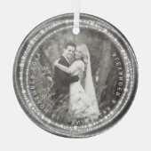 結婚した&Bright Sparkles第1回クリスマスフォト ガラスオーナメント (裏面)