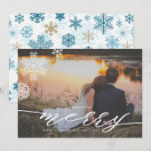 結婚した&Winter Wonderlandメリーフォトカード シーズンカード (正面/裏面)