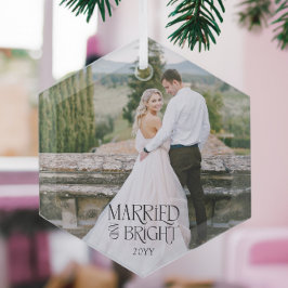 結婚したBright Minimalistのモダン写結婚真 ガラスオーナメント