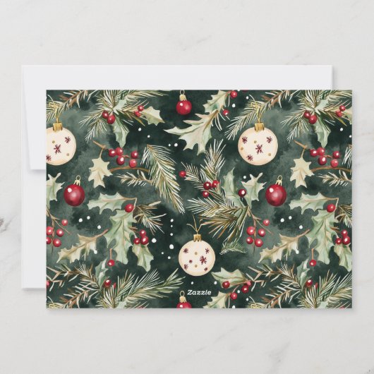 結婚したBright Red Bow Holly Newlyed 5写真 シーズンカード (裏面)