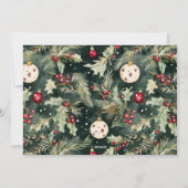 結婚したBright Red Bow Holly Newlywed 2写真 シーズンカード (裏面)