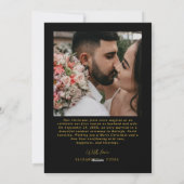 結婚したChristmas Photo Newlywedsブラック&金ゴールド シーズンカード (裏面)
