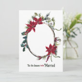 結婚したChristmas Poinsettia Photos結婚 招待状 (スタンド正面)