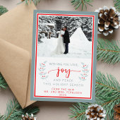 結婚したHappy Holidaysメリー Christmas Photo Card シーズンカード