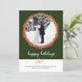 結婚したHappy Holidaysメリー Christmas Photo Card シーズンカード (スタンド正面)