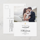 結婚したLittle Christmas Photo's 結婚 Thank you シーズンポストカード (正面/裏面)