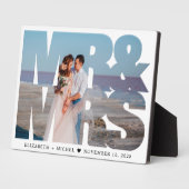 結婚したMr. Mrs. 新婚写真 フォトプラーク (側面)