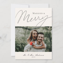 結婚したScript Holiday Photo Card & Marges シーズンカード