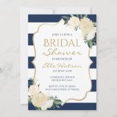 結婚しているアイボリーの花のブライダルシャワーの招待状 招待状 (正面)