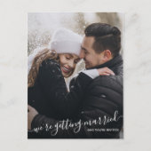 結婚している写真の結婚式の日付を保存 案内ポストカード (正面)