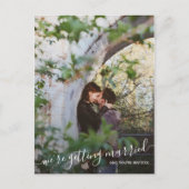 結婚している写真の結婚式の日付を保存 案内ポストカード (正面)