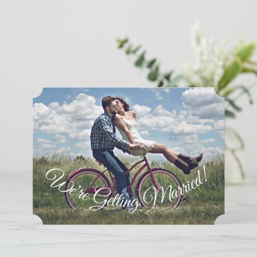 結婚している写真を保存する日付カード 招待状 (スタンド正面)