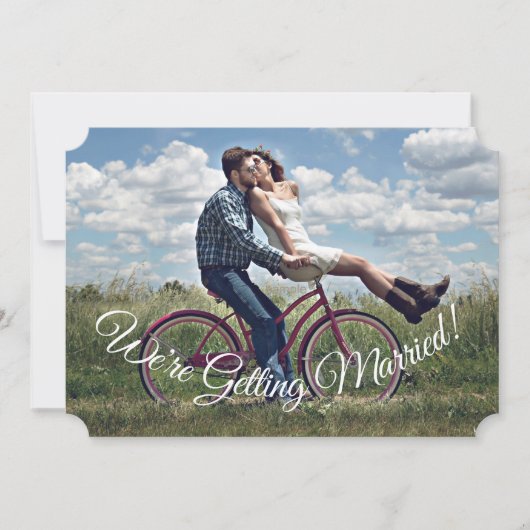 結婚している写真を保存する日付カード 招待状 (正面)