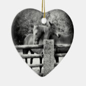 結婚している馬好きか記念日のハート セラミックオーナメント (右)
