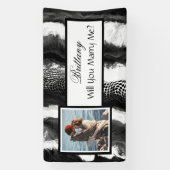 結婚してください - カスタム名のプロポーズ 横断幕 (縦)