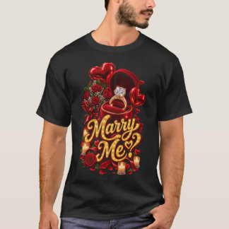 結婚してください?ロマンティックリング Tシャツ