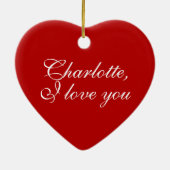 結婚してくれないか赤いハートカスタム案 セラミックオーナメント (裏面)