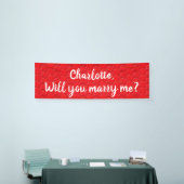 結婚してくれないか赤いハートカスタム案 横断幕 (トレードショー)