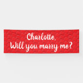 結婚してくれないか赤いハートカスタム案 横断幕 (横)
