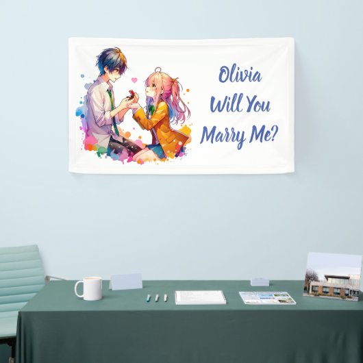 結婚してくれないか |アニメ結婚提案 横断幕 (トレードショー)