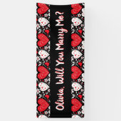 結婚してくれないか、申しパーソナライズされた出 横断幕 (縦)