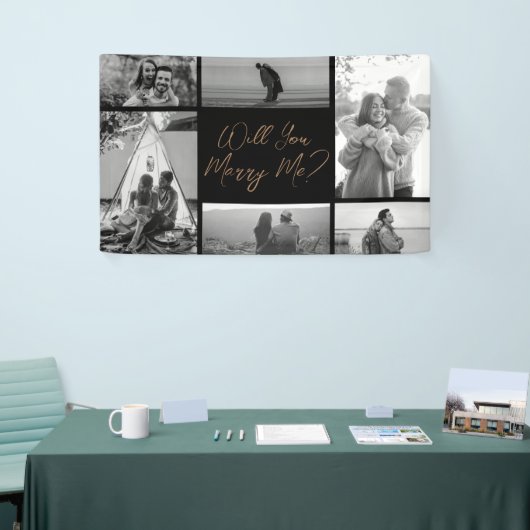 結婚してくれないか | 6フォトブラック金ゴールド提案 横断幕 (トレードショー)