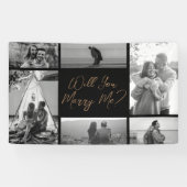 結婚してくれないか | 6フォトブラック金ゴールド提案 横断幕 (横)