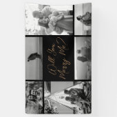 結婚してくれないか | 6フォトブラック金ゴールド提案 横断幕 (縦)