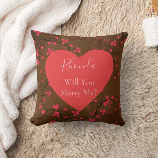 結婚してくれるかハートデザイン クッション (ブランケット)