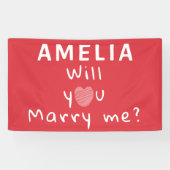結婚してくれるかハートレッドロマンチック 横断幕 (横)