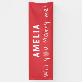 結婚してくれるかハートレッドロマンチック 横断幕 (縦)