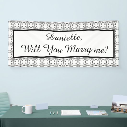 結婚してくれるか、結婚の申し込み禁止のバナー 横断幕 (トレードショー)