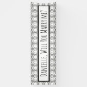 結婚してくれるか、結婚の申し込み禁止のバナー 横断幕 (縦)