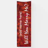 結婚してくれる？ハート旗 横断幕 (縦)