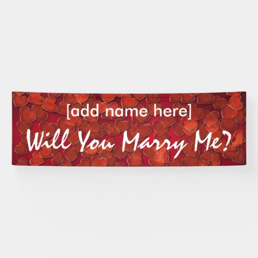 結婚してくれる？ハート旗 横断幕 (横)