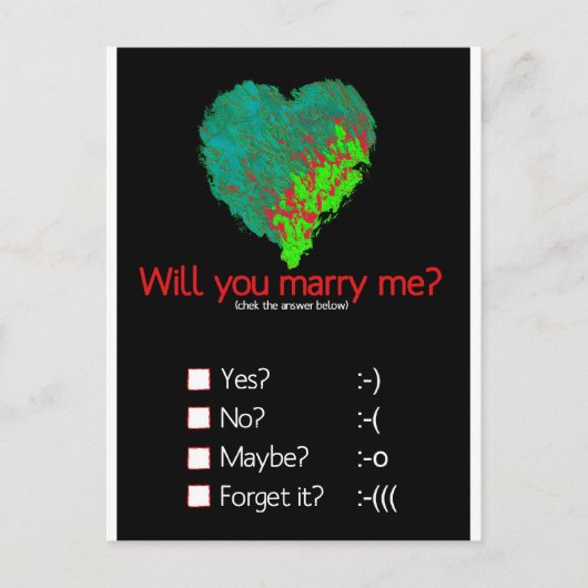 結婚してくれる？ ポストカード (正面)