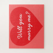 結婚してくれる?赤いハート ジグソーパズル (縦)