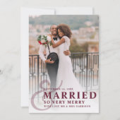 結婚してとってもハッピーなウェディングフォト 新婚 シーズンカード (正面)