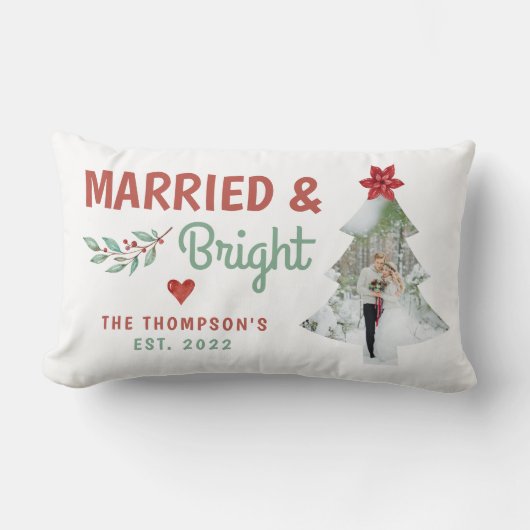 結婚してもっと輝くクリスマスウェディングスロー枕 ランバークッション (正面)