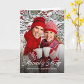 結婚してクリスマスを祝おう!ホリデー写真カード カード (黄色い花)