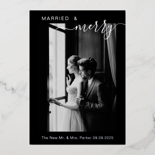 結婚して初めてのクリスマス 箔シーズンカード (正面)