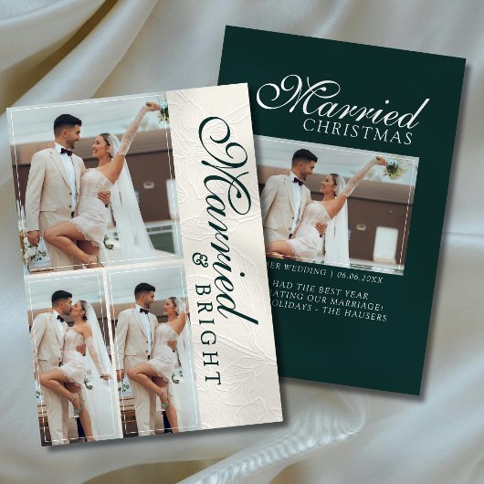 結婚して幸せいっぱいの写真グリッド 新婚 シーズンカード