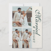結婚して幸せいっぱいの写真グリッド 新婚 シーズンカード (正面)