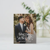 結婚して幸せいっぱいの新婚ホリデーカード シーズンポストカード (スタンド正面)