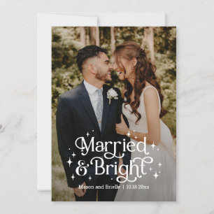 結婚して幸せいっぱいの新婚ホリデー写真カード シーズンカード