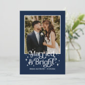 結婚して幸せいっぱいの新婚ホリデー写真カード シーズンカード (スタンド正面)