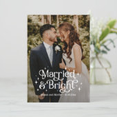 結婚して幸せいっぱいの新婚夫婦のためのホリデー写真カード シーズンカード (スタンド正面)