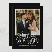 結婚して幸せいっぱいの新婚夫婦のためのホリデー写真カード シーズンカード (正面/裏面)